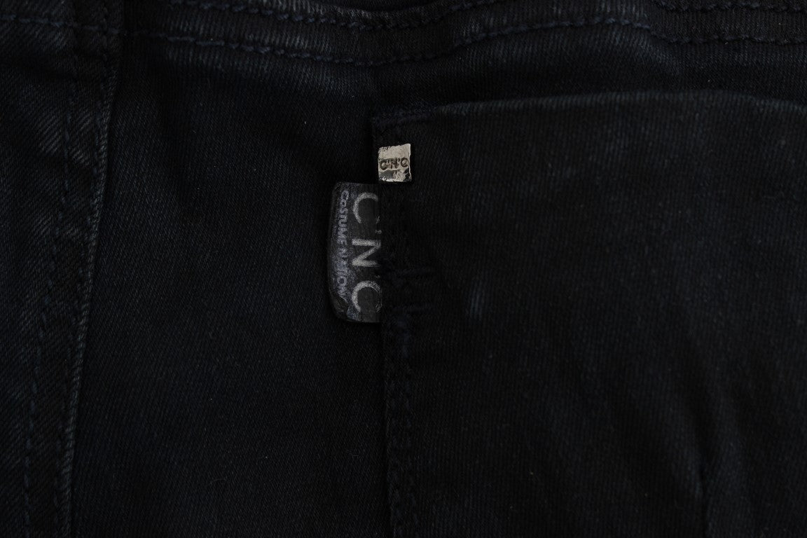 Black Cotton Slim Fit Denim Jeans