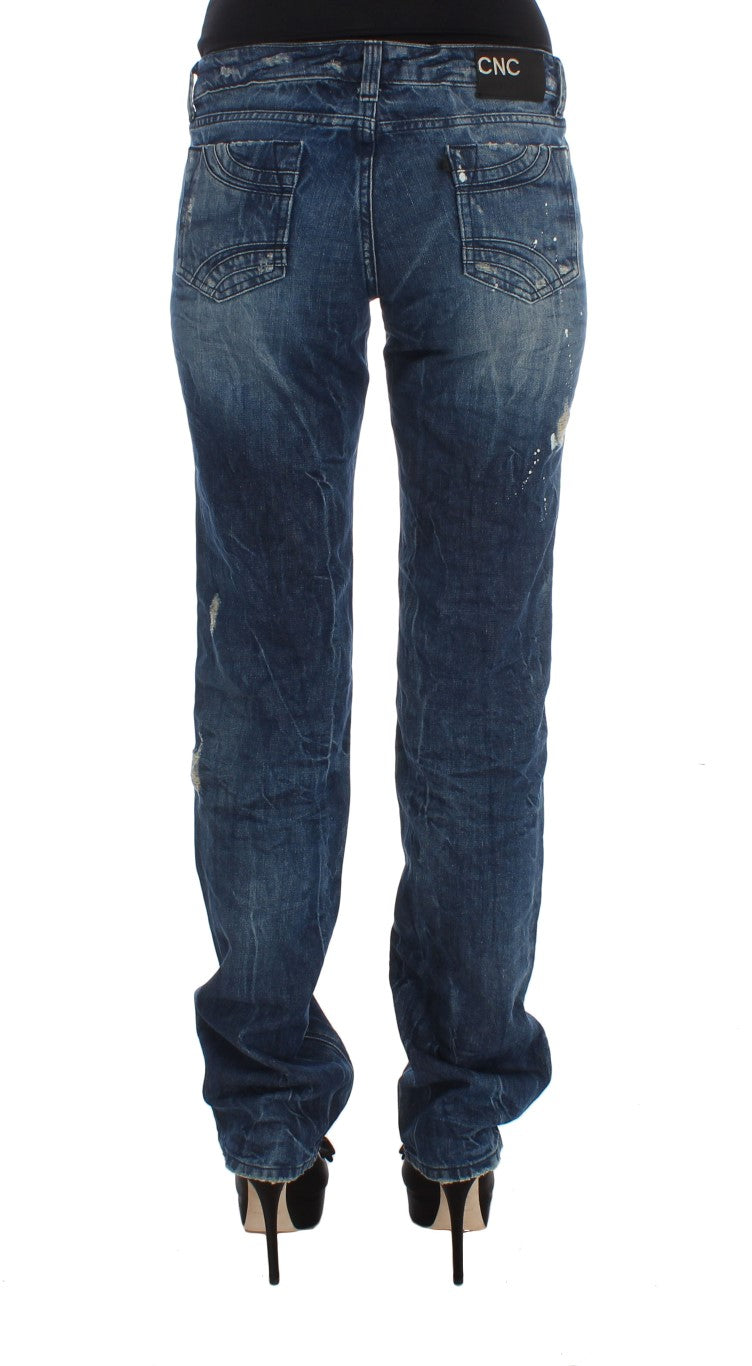 Blue Cotton Regular Fit Denim Jeans