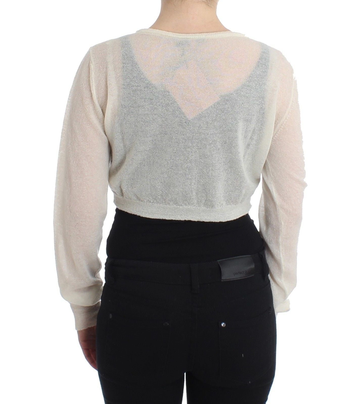 Lingerie Knit Cropped Wool Sweater Cardigan