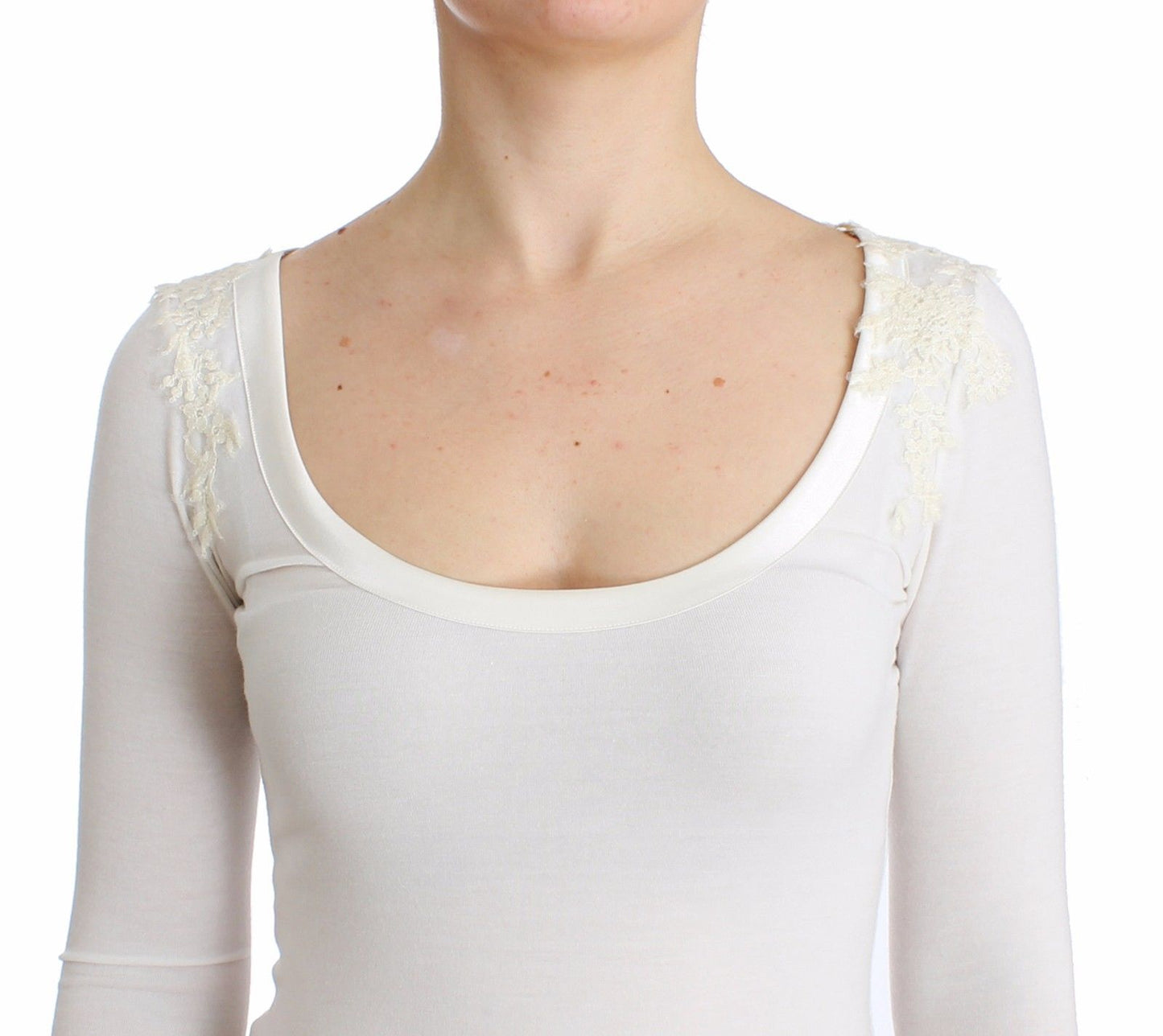 Lingerie White Top Blouse Jumper Lace Rayon