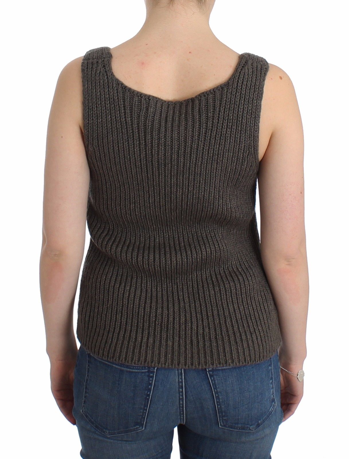 Gray Knit Top Knitted Sweater Merino Wool