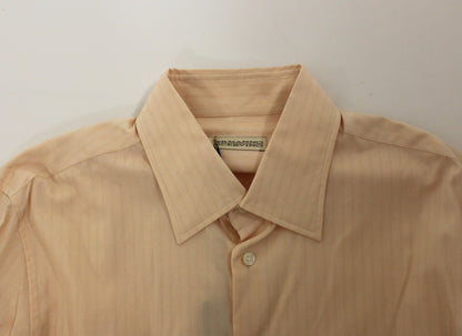 Orange Cotton Striped Casual Shirt Top