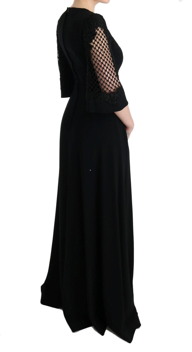 Black Stretch Shift Long Maxi Dress