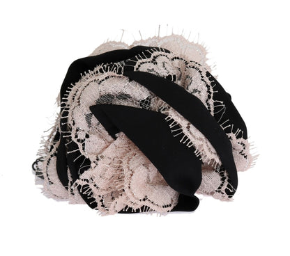 Black Silk Pink Floral Lace Hair Claw