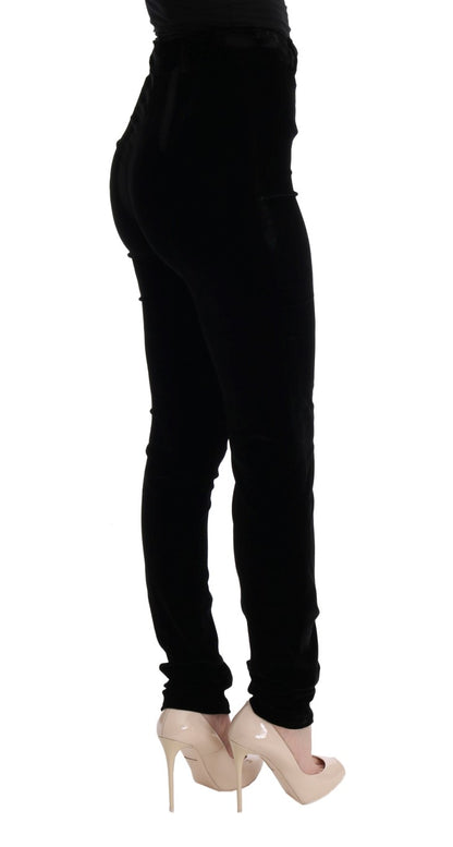 Black Velvet Slim Fit Pants