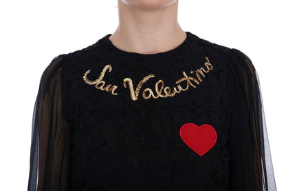 Black San Valentino Sequined Shift Dress