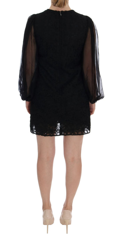 Black Lace Red Heart Shift Dress