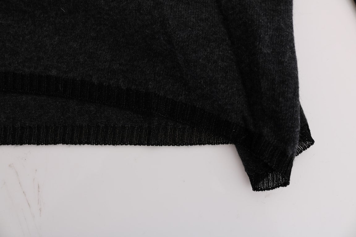 Gray Viscose Knitted Sweater