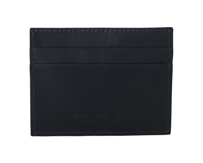 Blue Leather Cardholder Wallet