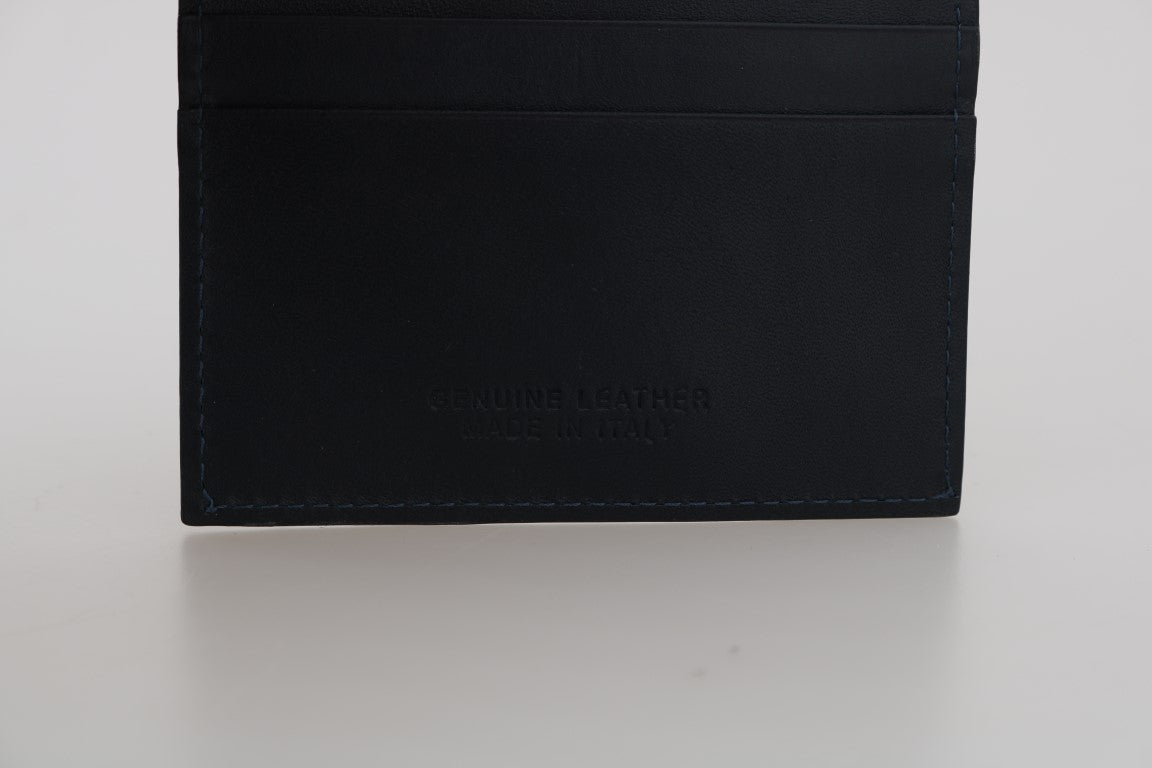 Blue Leather Cardholder Wallet