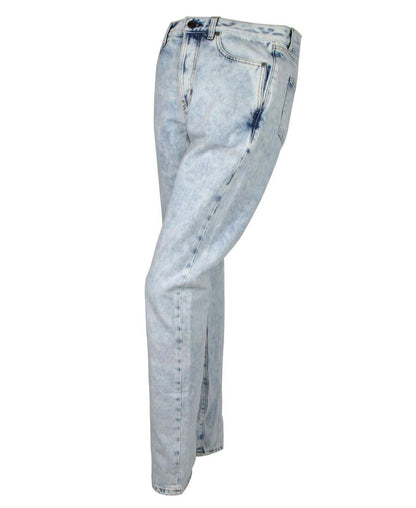 Women's Blue Cotton Snow Wash Denim Jeans
