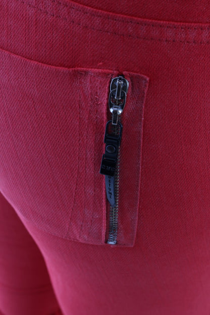 Red Cotton Stretch Slim Jeans
