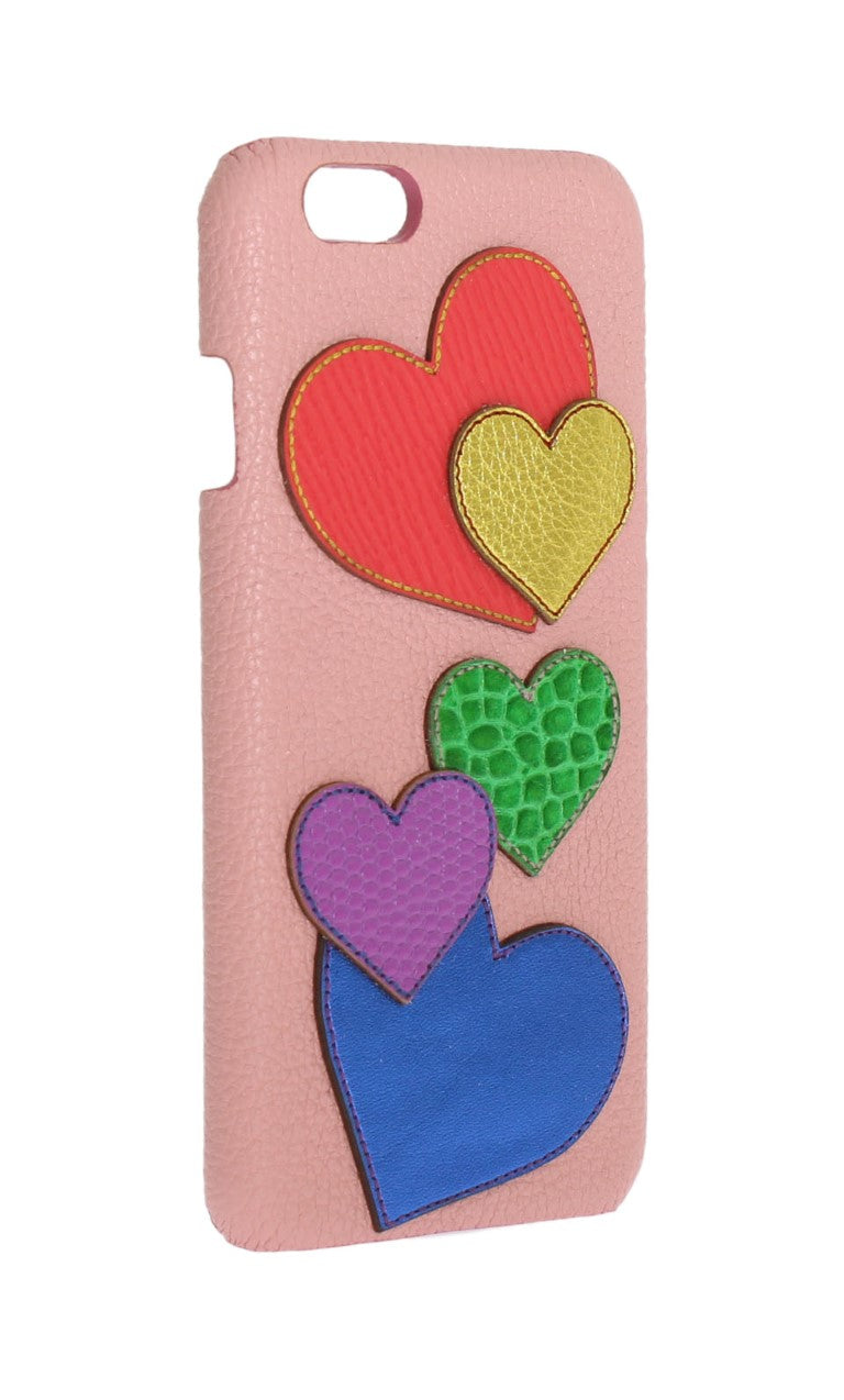 Pink Leather Heart Phone Cover