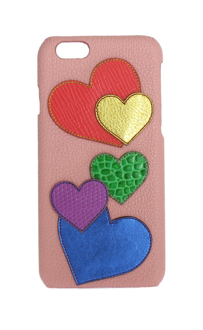 Pink Leather Heart Phone Cover