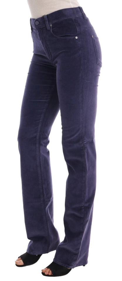 Purple Corduroy Stretch Bootcut Pants