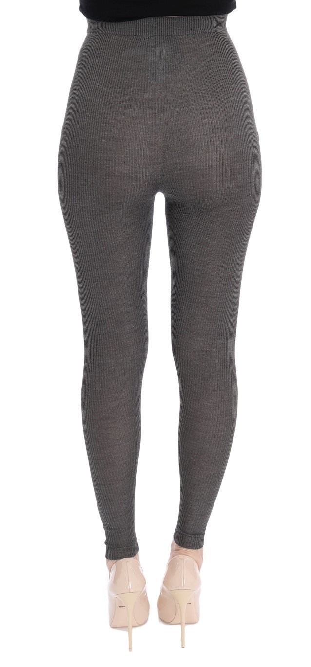 Gray Cashmere Stretch Tights