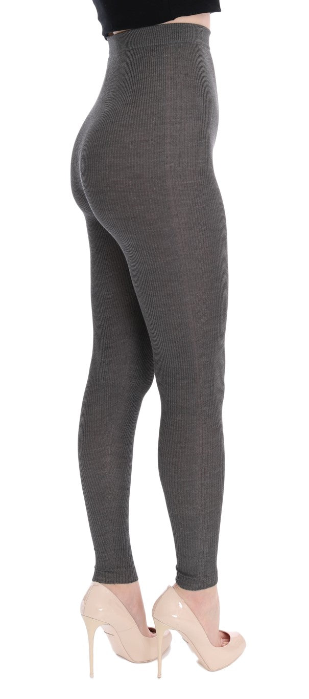 Gray Cashmere Stretch Tights