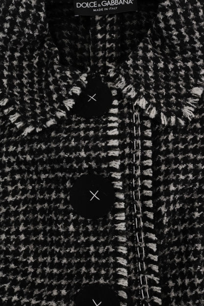 Gray Black Tweed Vest Jacket