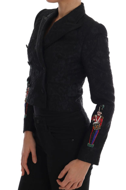 Black Brocade Blazer Jacket