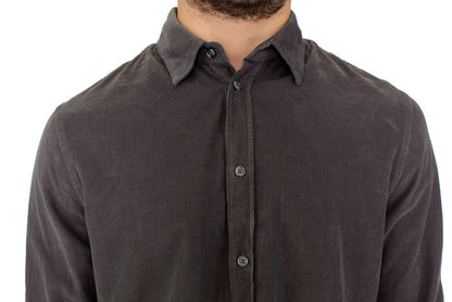 Green Button Front Cotton Casual Shirt
