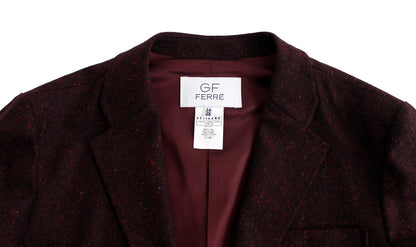 Bordeaux Wool Blend Two Button Blazer