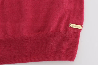 Pink wool knit top