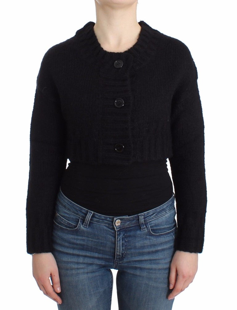 Black cropped cardigan