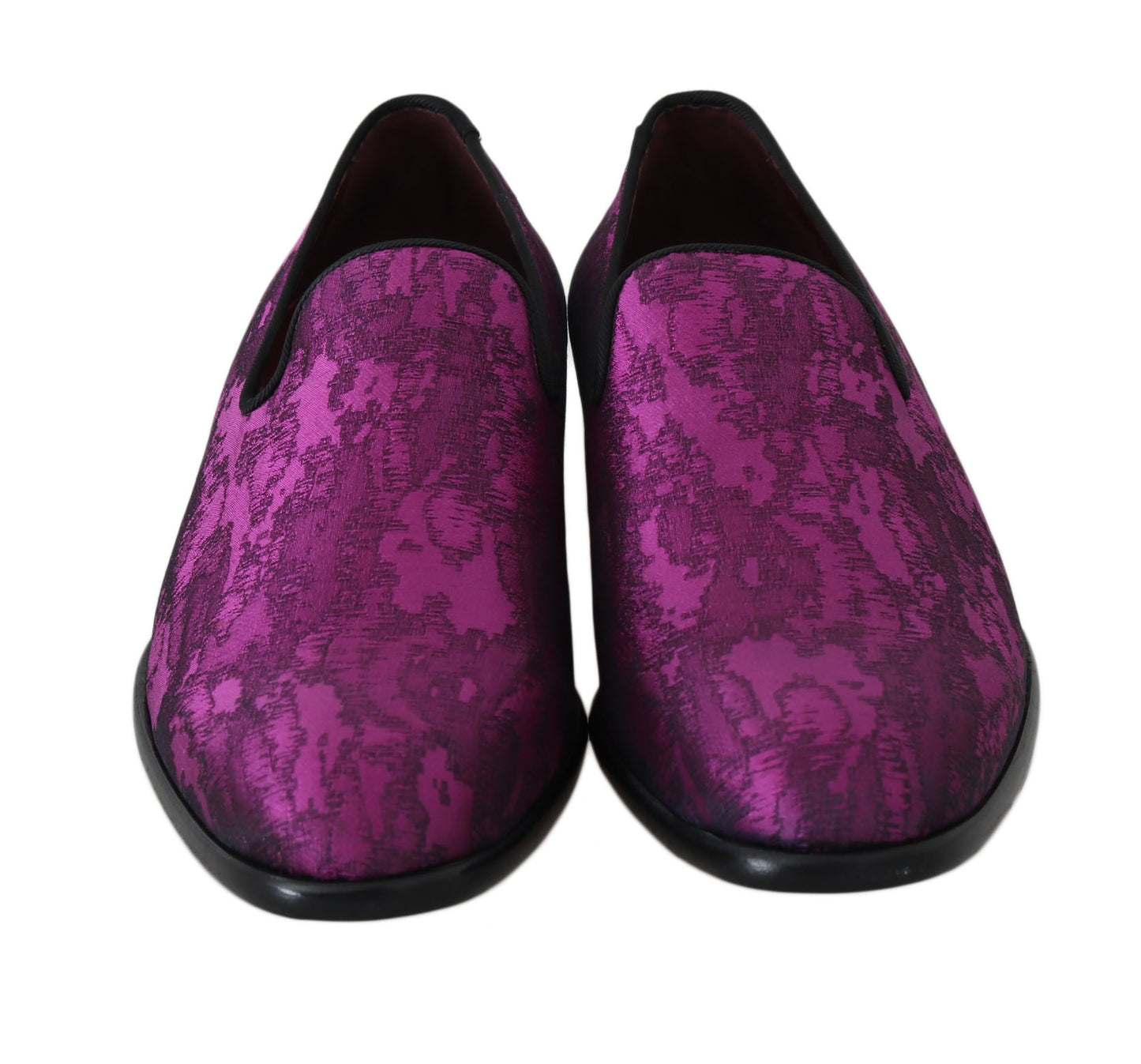 Purple Jacquard Loafers Dress Formal Shoes