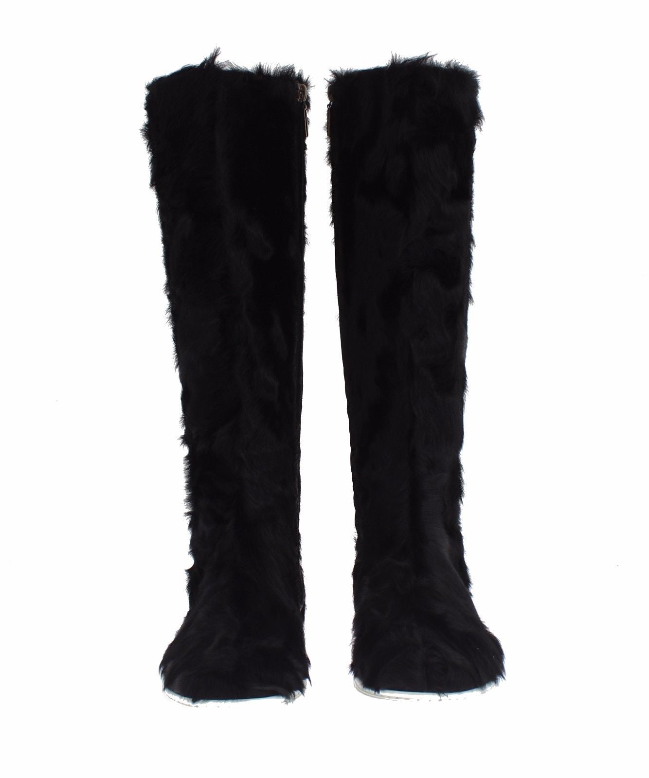 Black Xiangao Lamb Fur Leather Boots