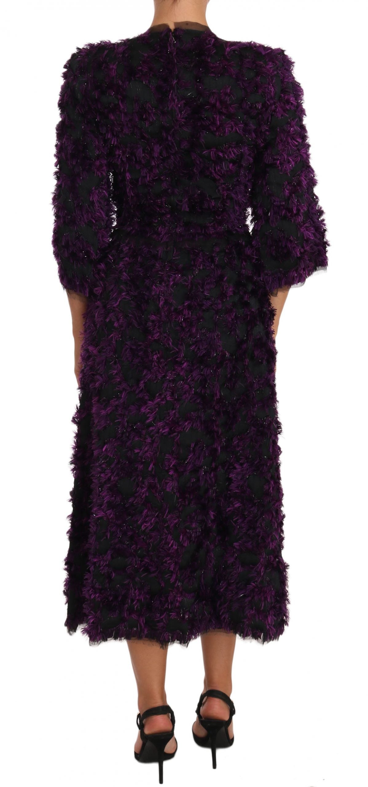 Purple Fringe Midi Sheath Dress