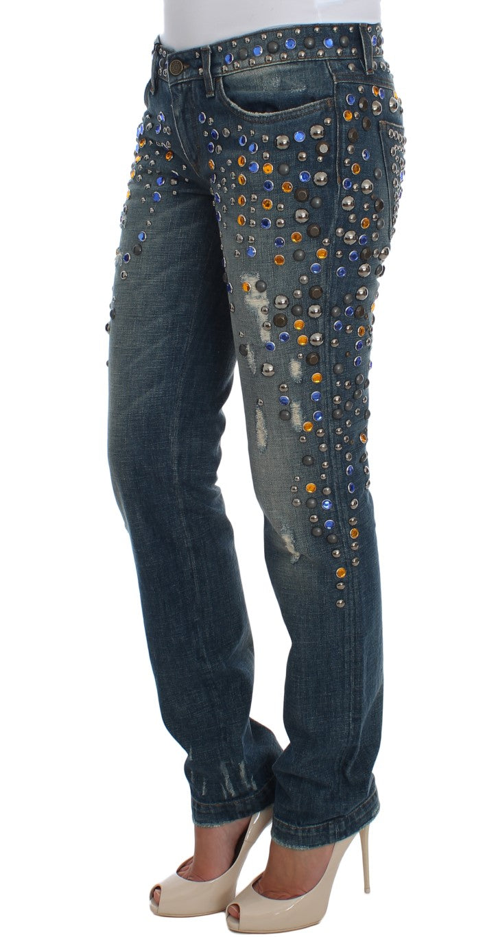 Crystal Embellished GIRLY Slim Fit Jeans