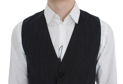 Gray Striped Formal Vest