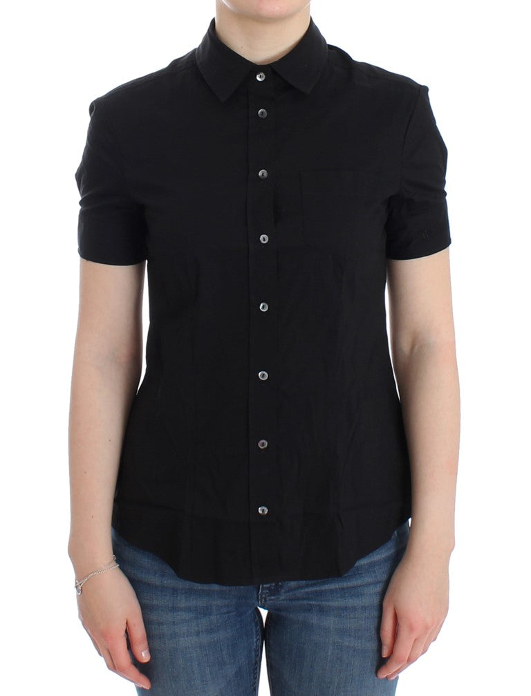 Black cotton shirt top