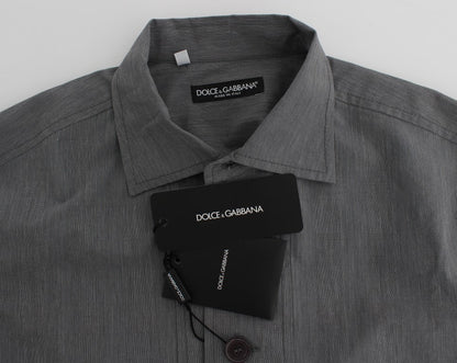 Gray Cotton Formal Dress Button Shirt