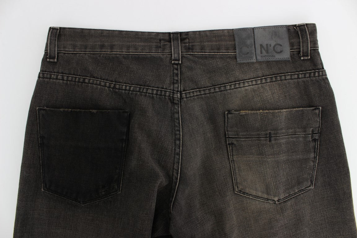 Gray Wash Regular Cotton Denim Jeans