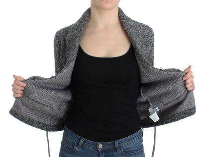Gray wool knitted cardigan