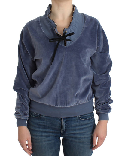 Blue velvet cotton sweater