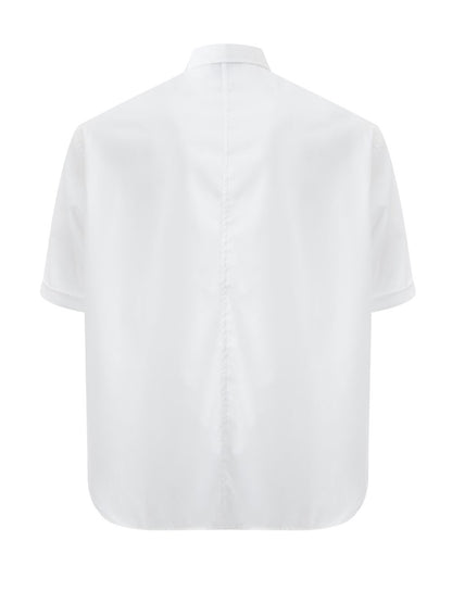 White Printed Shortsleeves Shirt
