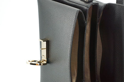 Black Calf Leather Dollar Shoulder and Handbag