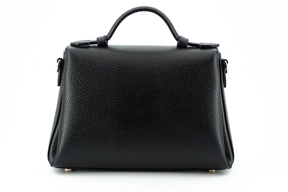 Black Calf Leather Dollar Shoulder and Handbag