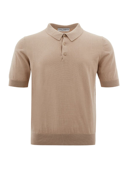 Beige Cotton Classic Polo