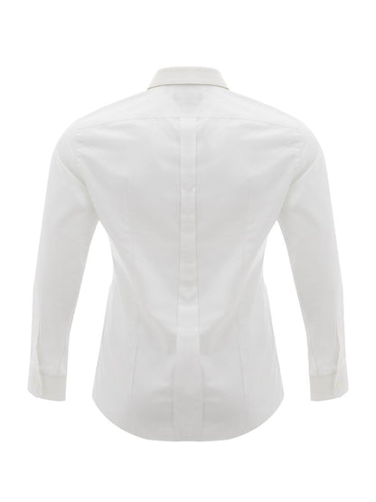 White Slim Fit Cotton Shirt