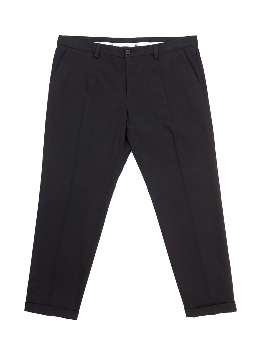 Black Cotton Chino Trousers