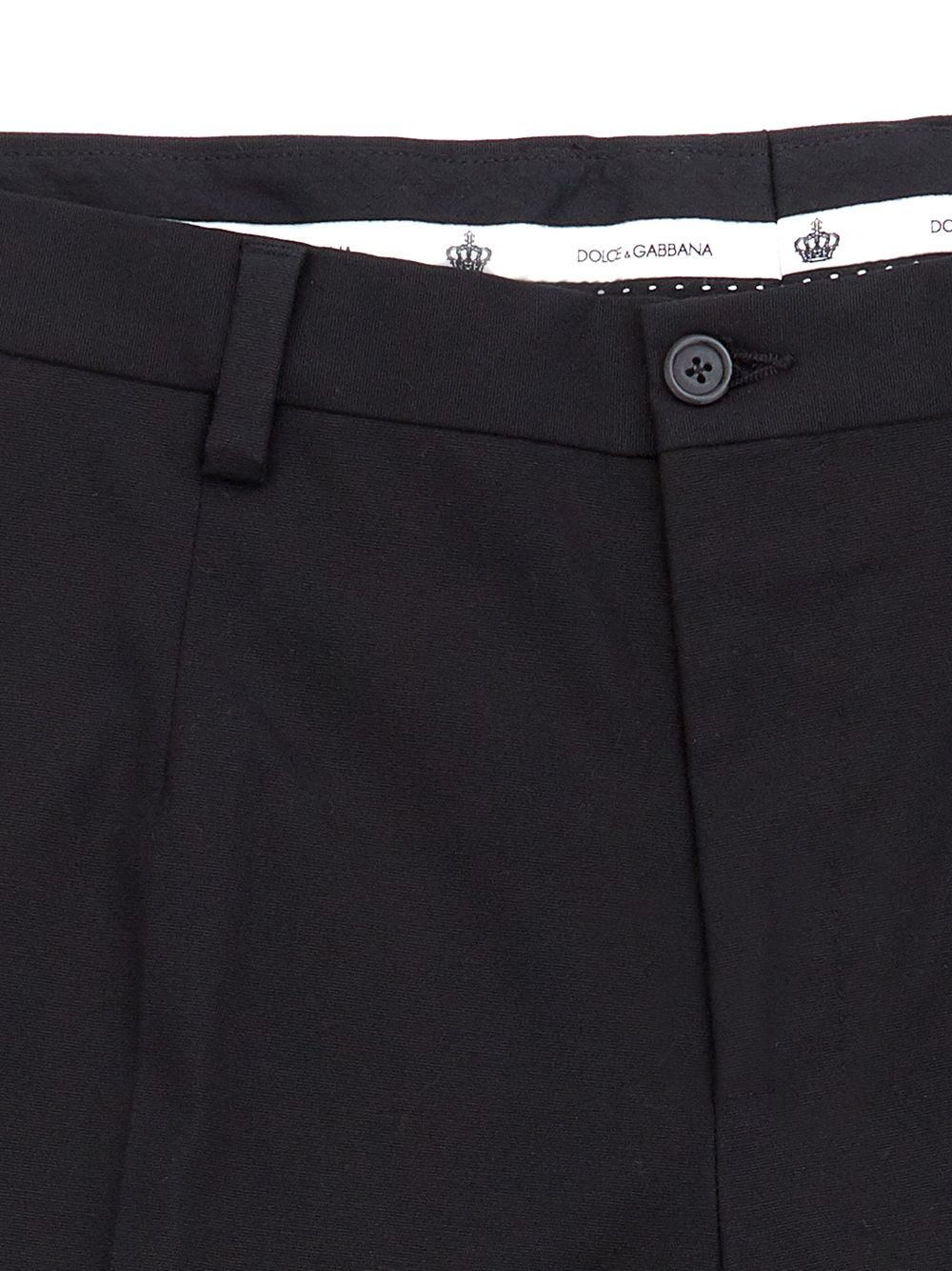 Black Cotton Chino Trousers