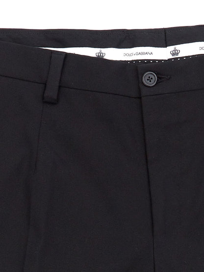 Black Cotton Chino Trousers