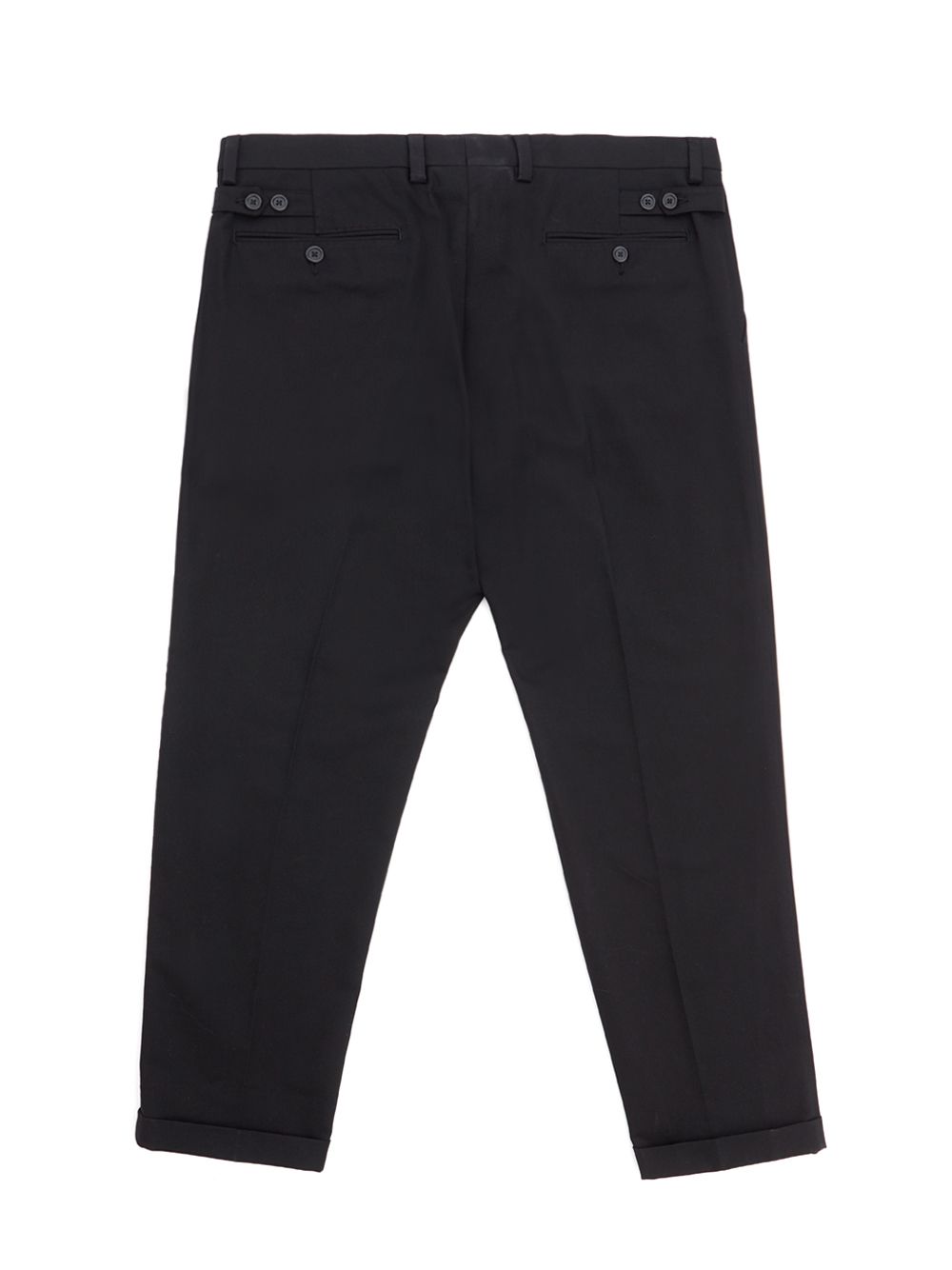 Black Cotton Chino Trousers