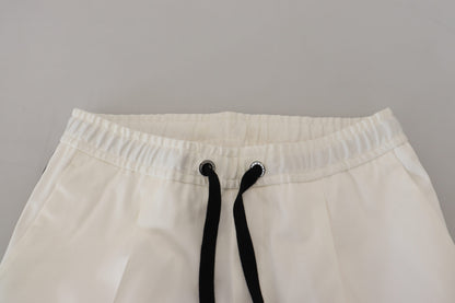 White Cotton DG Logo Jogger Pants