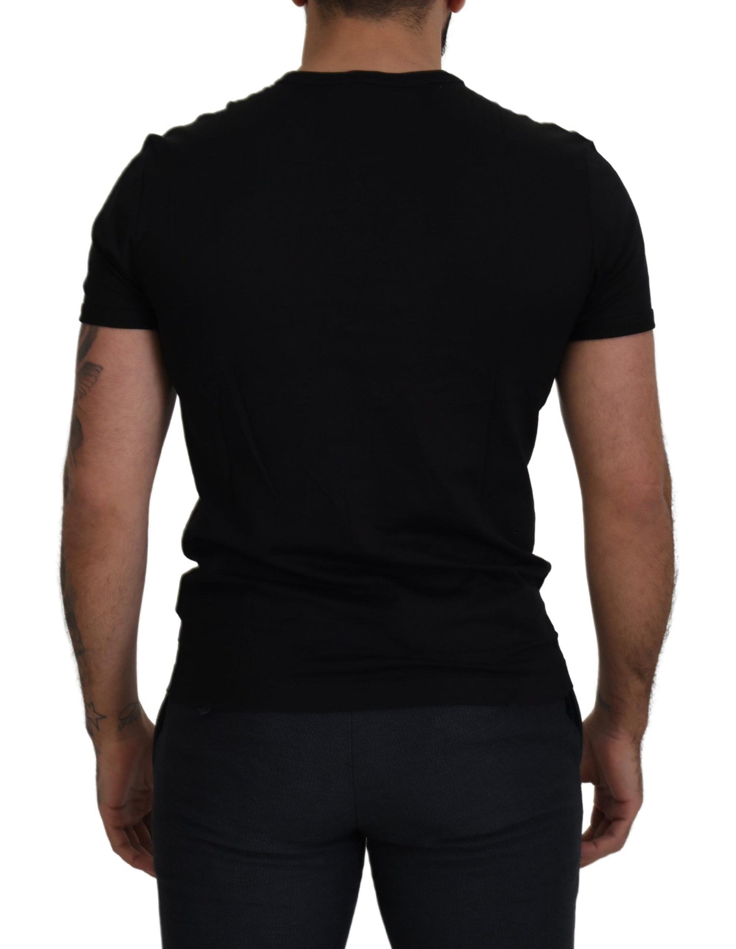 Black DG Crown Embroidered Crewneck T-shirt