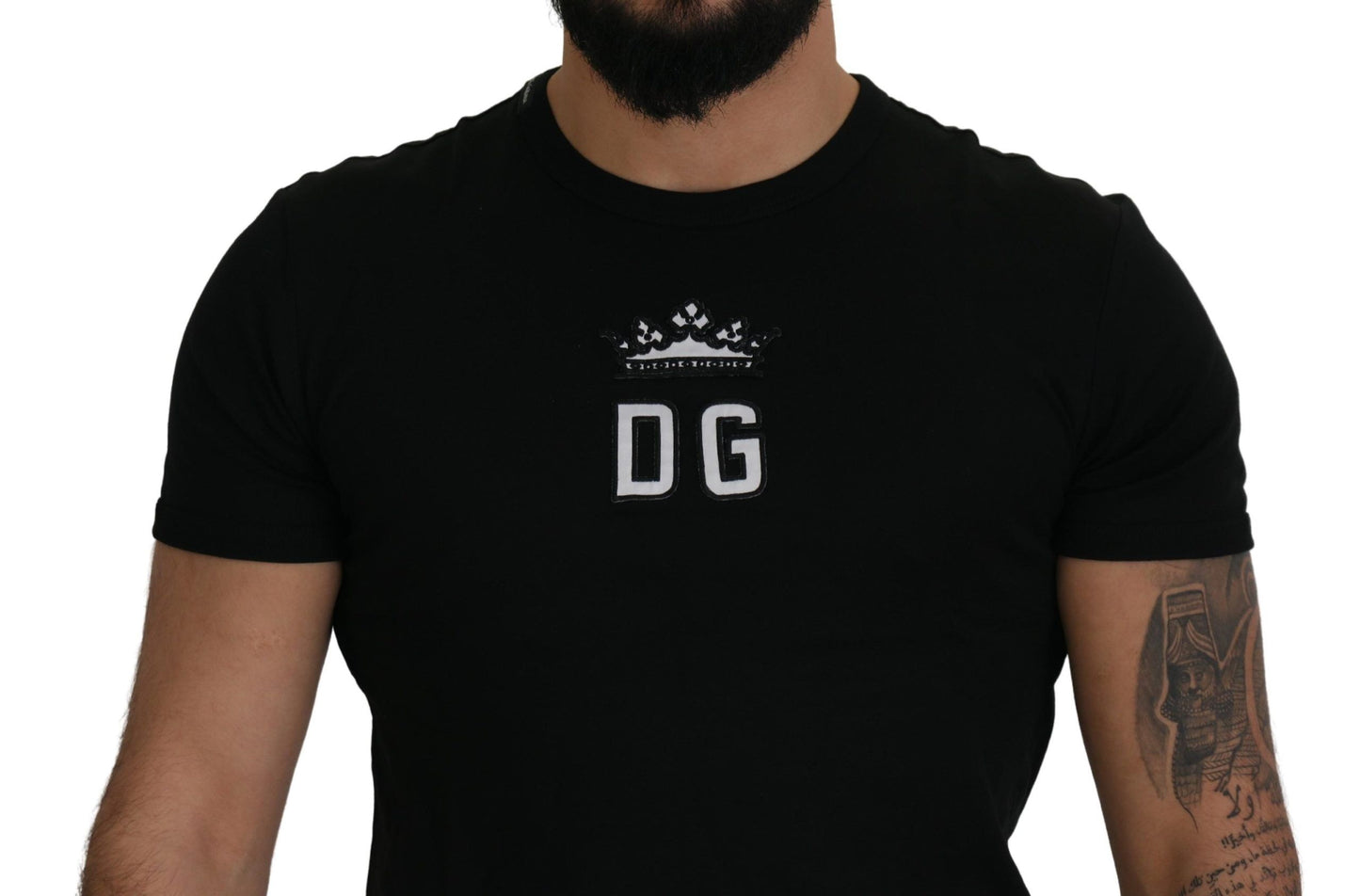 Black DG Crown Embroidered Crewneck T-shirt