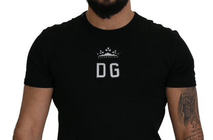 Black DG Crown Embroidered Crewneck T-shirt
